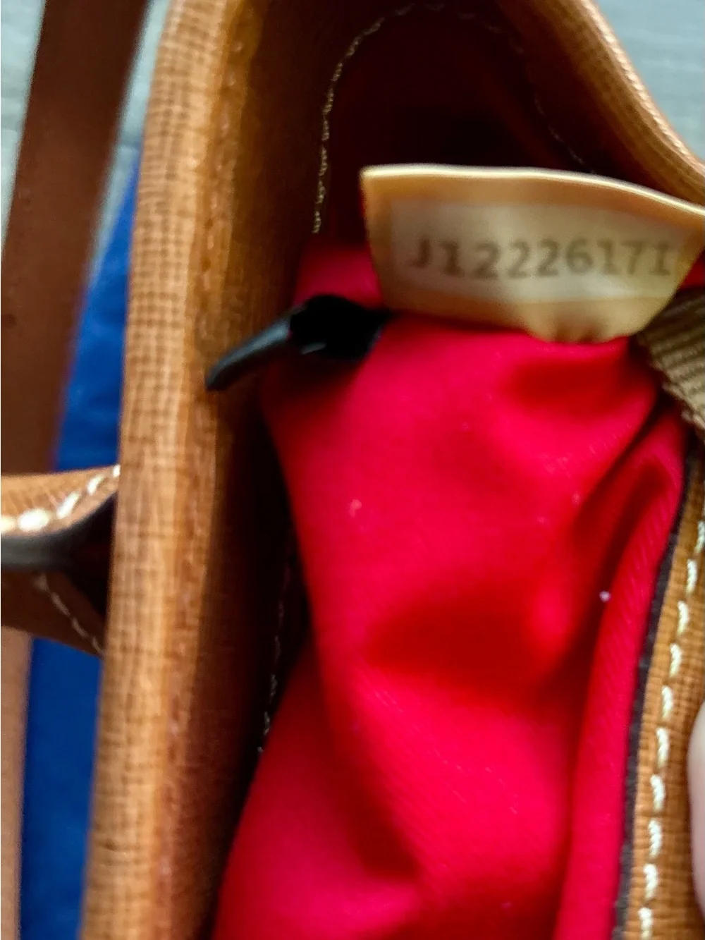 Dooney & Bourke Archives tuck lock Chestnut Leather Tote/Satchel bag